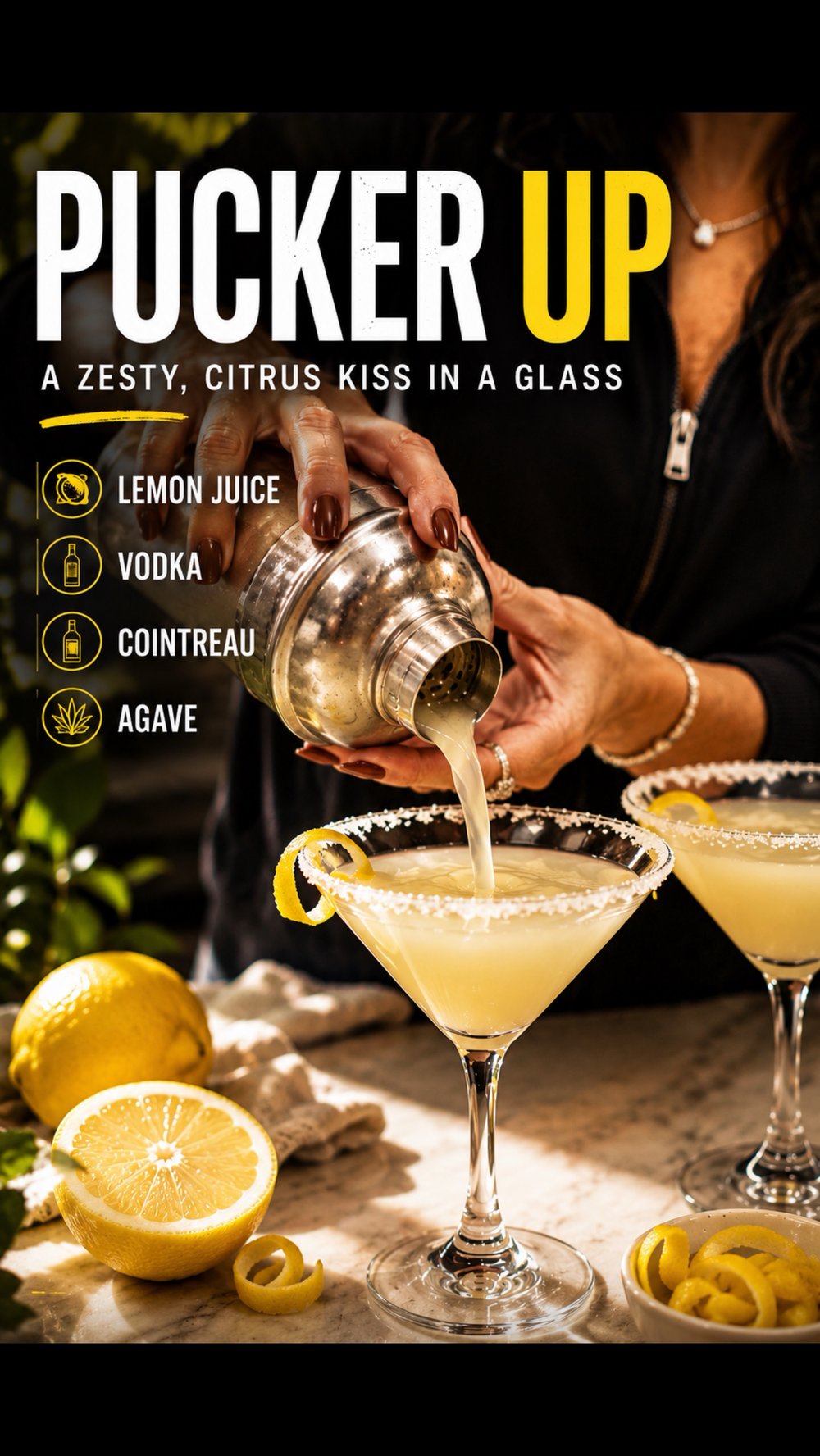 Pucker Up lemon drop martini