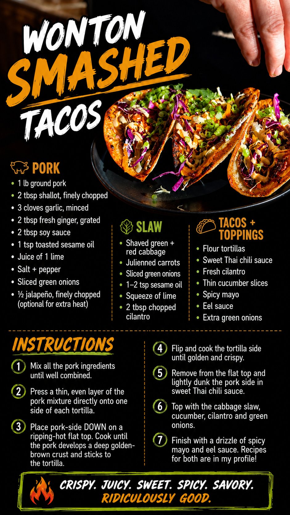 Wonton Smashed Tacos
